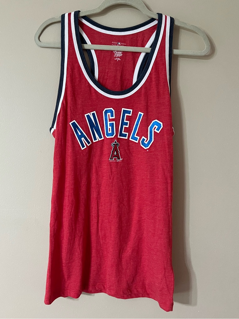 MLB Los Angeles Angels Tank Top Size Medium Red Racerback Campus Lifestyle NWOT